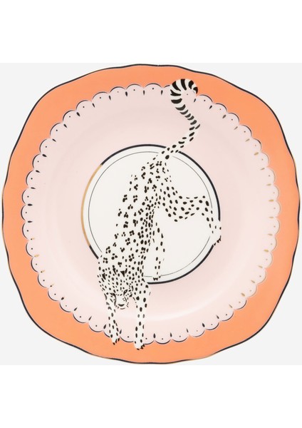 Animals Pembe Porselen Pasta Tabağı 16 cm