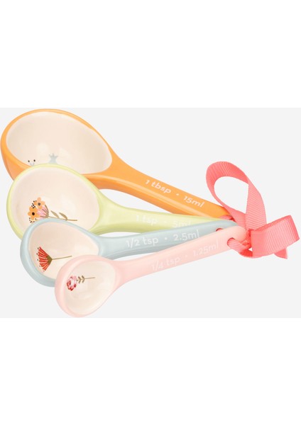 Painted Table Turuncu Stoneware Ölçü Kaşığı Seti 15 ml