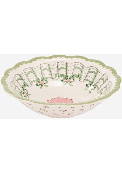 Spring Birds Yeşil Stoneware Kase 20 cm