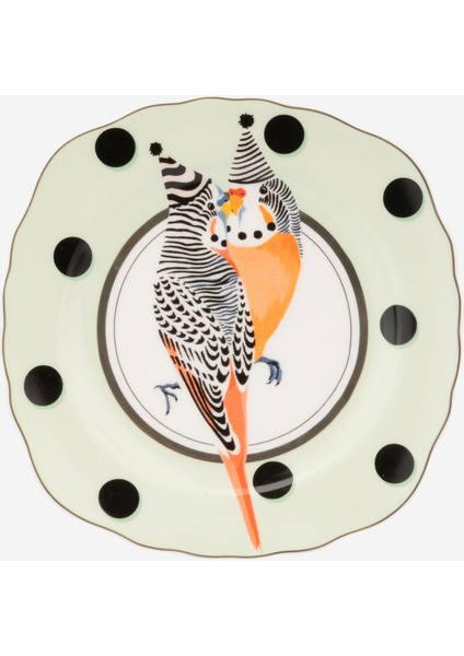 Animals Beyaz Porselen Pasta Tabağı 16 cm