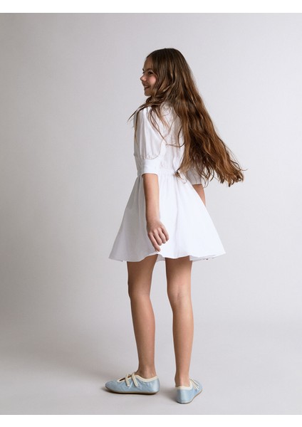 Yeni Sezon Kruvaze Yaka Kız Çocuk Elbise