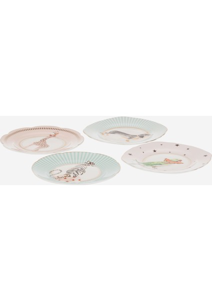 Animals Pembe Porselen Pasta Tabağı 16 cm