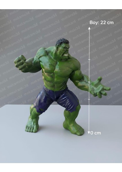 Hulk Figür – El Işçiliği Boyama 3D Baskı Dekoratif Koleksiyon Oyuncak (22 cm)