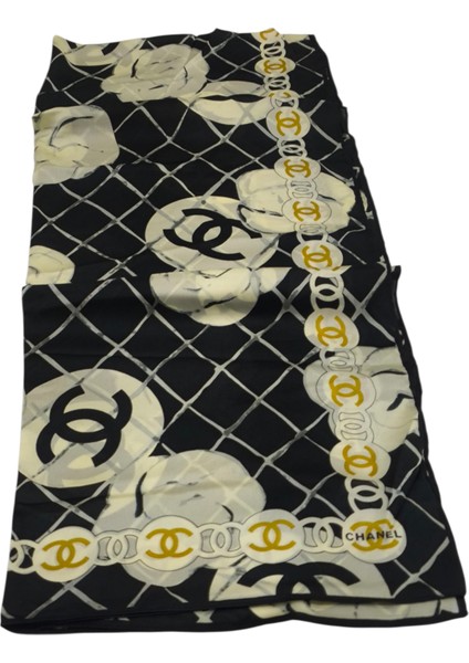 Vual Ipek Şal Siyah Krem Ekose Desen fırsatları