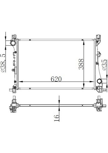Brazing Su Radyatörü Fıat Egea 1.3 Multıjet / 1.4 (Manuel Şanz.) (620X388X16)