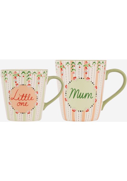 Spring Birds Yeşil Stoneware Kupa Seti 260 Ml- 375 ml