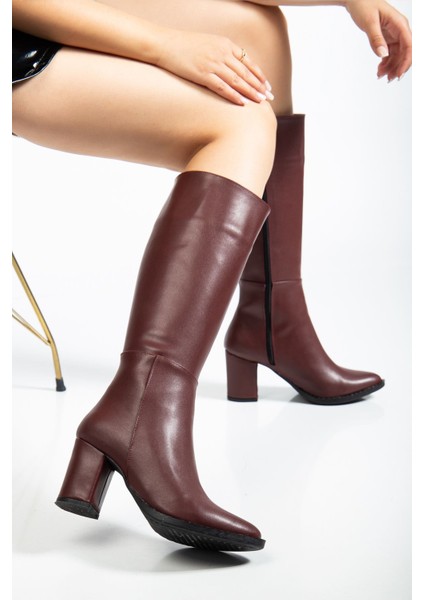 ZRİN-4422 Premium Sivri Burun Topuklu Fermuarlı Çizme