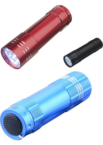 3 Adet 9 Ledli Metal Mini El Fener