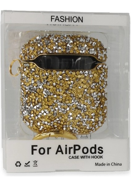 CPT83 Airpods 2 (2.nesil) Mira Taşlı Kılıf - Gold modelleri