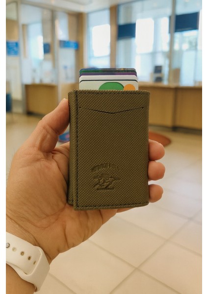 Rfid Özellikli Patlı Mekanizmalı Cüzdan Kartlık -Dokulu Suni Deri