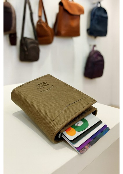 Rfid Özellikli Patlı Mekanizmalı Cüzdan Kartlık -Dokulu Suni Deri modelleri