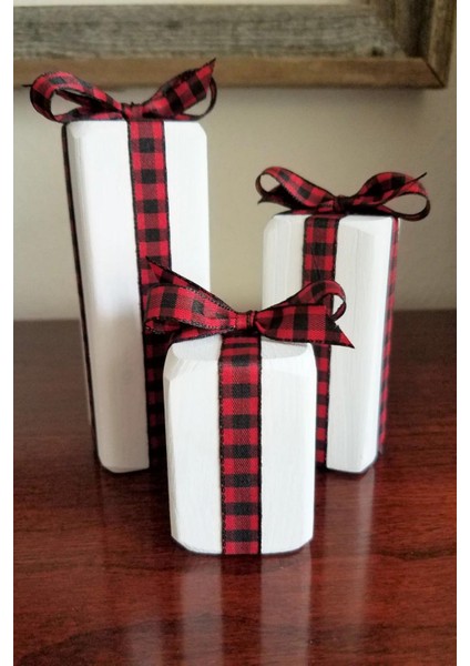 3’lü Ekose Çiftlik Evi Noeli Seti, Katmanlı Tepsi ve Yılbaşı Dekoru