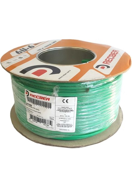 307059 Rg6 U6 Phy-Pvc Cu/cu Kablo - Yeşil 100 Metre
