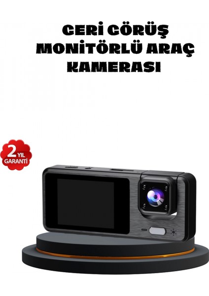 - 3 Kameralı Araç Dvr 1080P Ön + Hd Arka + Iç Kamera Döngü Kayıt 2’’ Ekran