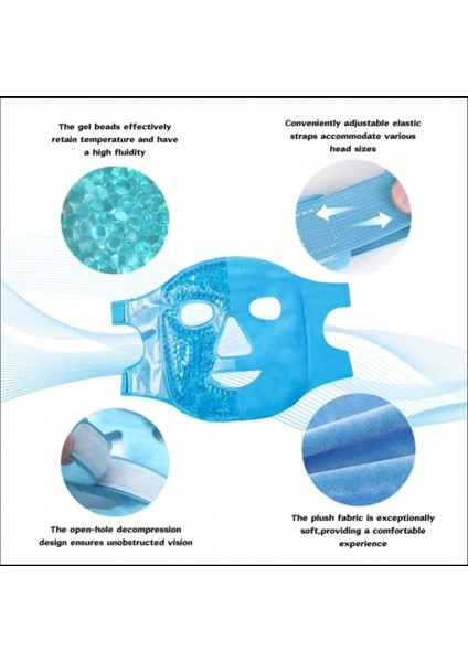 Buz Jel Toplar Termojel Yüz Maskesi, Soğuk ve Sıcak Terapi Yüz Maskesi