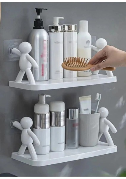 2 Adet Özel Raf Baharatlık -Makyaj Malzeme Rafı Kendinden Yapışkanlı Banyo Mutfak Organizer Ra