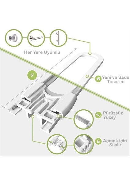 Bebek Çocuk Çekmece ve Dolap Koruma Raylı Güvenlik Sistemi Emniyet Kilidi (4887) indirimleri