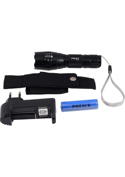 Police Ps-44 Cree T6 LED + Zoom Şarj Edilebilir El Feneri modelleri
