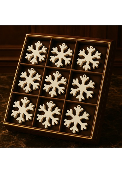 Beyaz 9 Adet Kar Tanesi Yılbaşı Ağacı Süsü, Noel ve Yeni Yıl Dekoru fiyatları