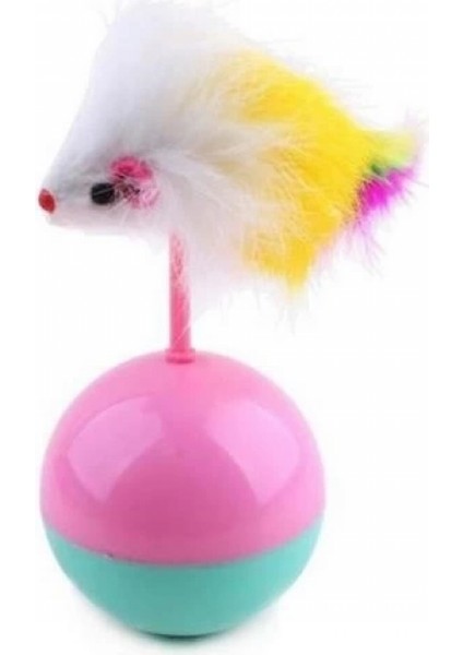 Kedi Oyun Topu Tüylü Fareli Hacı Yatmaz Eğitici Yavru Kedi Fare Kovalama Oyuncağı indirimleri