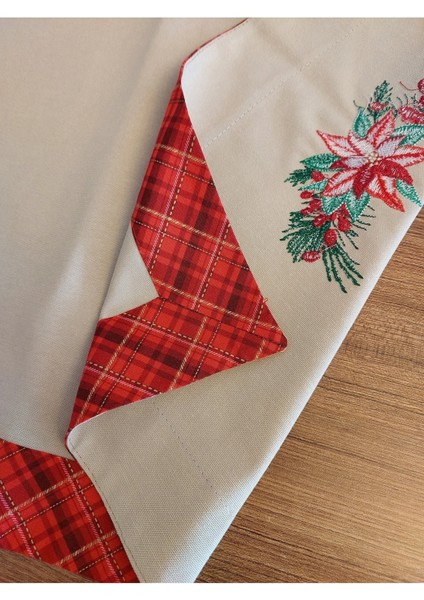 Yılbaşı ve Noel Temalı Şık ve Şık Bej Runner Örtü, Özel Anlarınızı Güzelleştirir modelleri