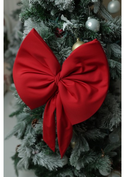 Yıllbaşı Ağaç Süs Noel Kırmızı Fiyonk 30X35 cm Küçük fiyatları