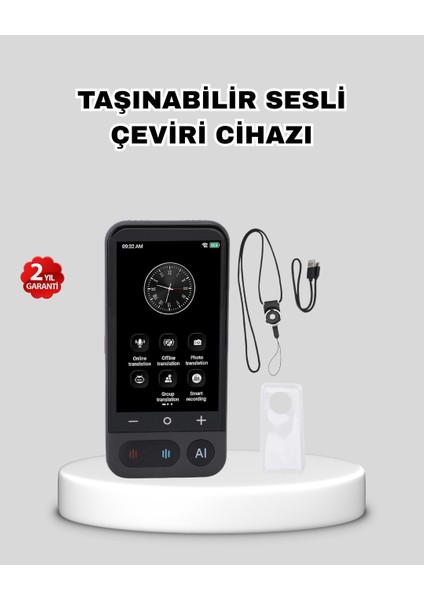 Taşınabilir Akıllı Sesli Çeviri Cihazı – 139 Dil Desteği Dokunmatik Ekran - FK001T-4SXZQ1