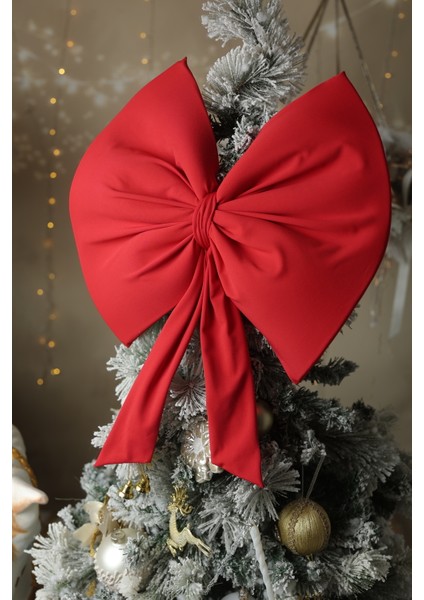Kurdele Orta Yıllbaşı Ağaç Süs Noel Kırmızı Fiyonk 37X40CM fiyatları