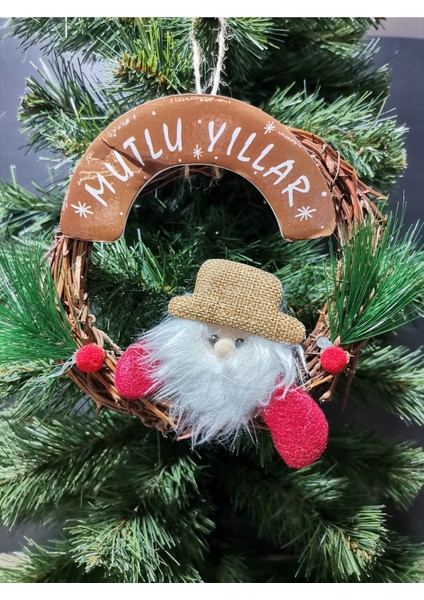 Renkli Yılbaşı Çelenk Süs, 15CM, Neşe ve Sıcaklık Kat!