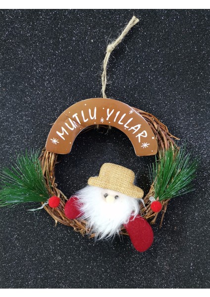 Renkli Yılbaşı Çelenk Süs, 15CM, Neşe ve Sıcaklık Kat!