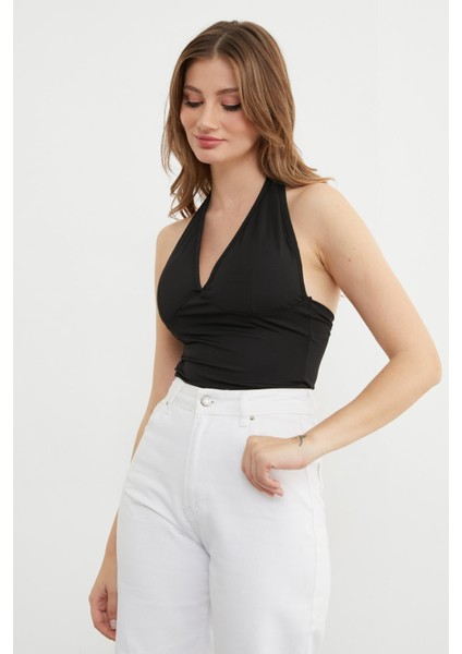 Boyundan Geçmeli Kaplı Bluz fırsatları