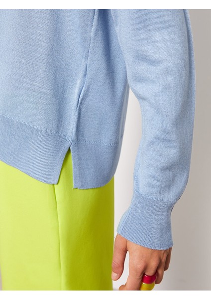 Yeni Sezon V Yaka Düz Uzun Kollu Kadın Triko Kazak fırsatları