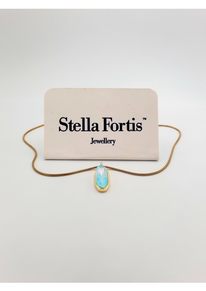 Renk Geçişli Dikey Taşlı Kolye – Altın Renk Yılan Zincir fiyatları