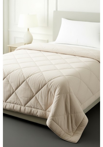 Polycotton Fırçalı Çift Kişilik Gri-Capuccino (195x215)