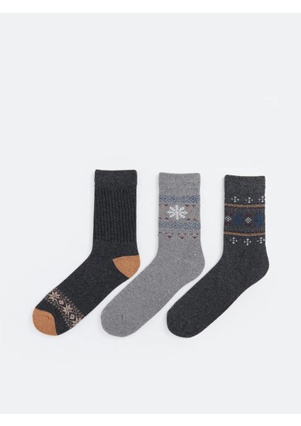 Desenli Erkek Soket Çorap 3'lü (W5)