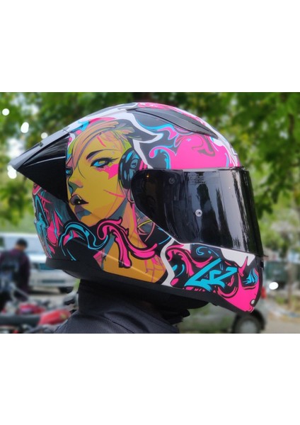 Rapıd 2 Race Cyberg Mat Mor Fullface Motosiklet Kaskı Siyah Camlı modelleri