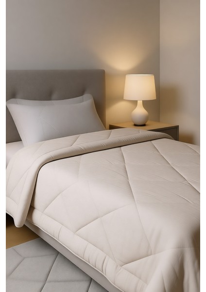 Polycotton Fırçalı Tek Kişilik Yorgan Gri-Cappuccino (155x215) modelleri