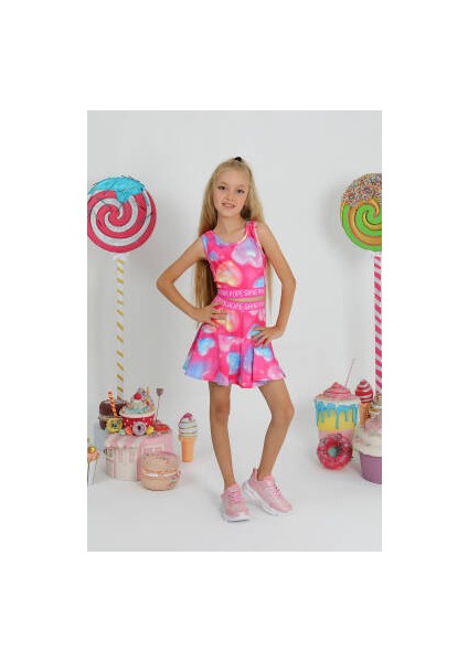 Kız Çocuk Gym Heart Şort Etek