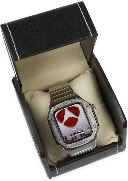 Flm Apple Watch 45MM KR409 Metal Kordon - Gümüş