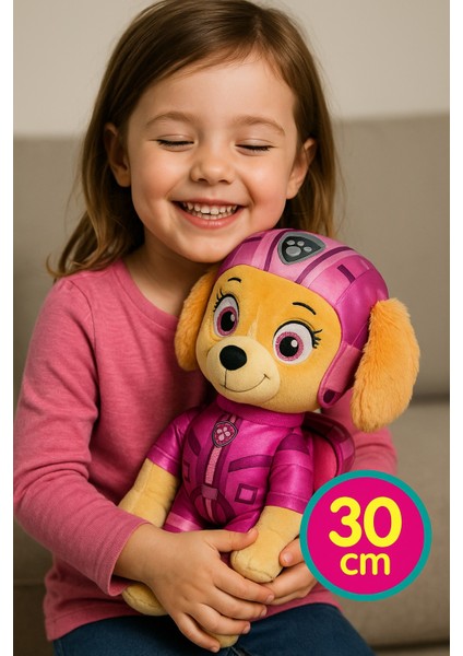 Paw Patrol Pilot Skye Peluş Oyuncak 30 cm Premium Yumuşak Peluş Air Rescue Kıyafetli