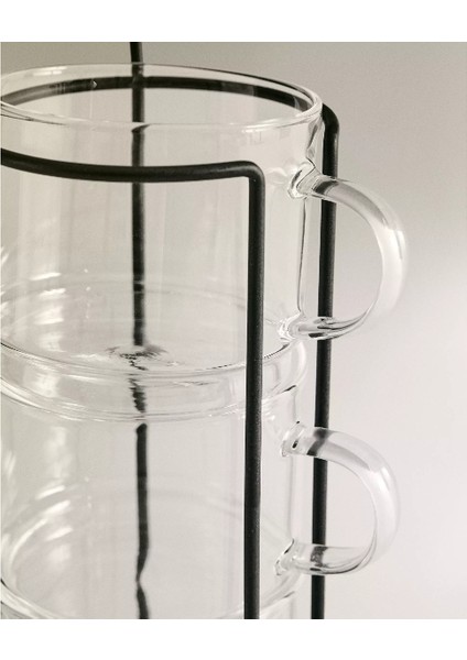 Standlı Borosilikat 4'lü Fincan Seti fırsatları