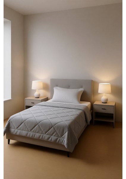 Wellsoft Tek Kişilik Yorgan Gri (155x215) fiyatları