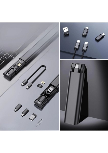 Cep Tipi 60W Bas Aç Type-C,iphone Şarj,micro USB Hızlı Şarj Data Kablo Seti (K95)