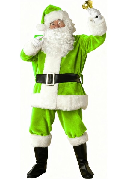 Açık Yeşil Noel Baba Kostümü Yetişkin