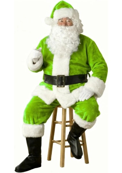 Açık Yeşil Noel Baba Kostümü Yetişkin modelleri