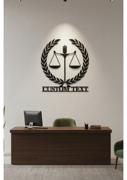 Kişiye Özel Isimli Avukat Hukuk Bürosu Adalet Terazisi Metal Ofis Dekor modelleri
