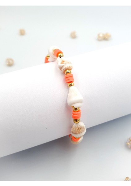 🐚 Doğal Deniz Kabuğu Kadın Bileklik | Altın Detaylı