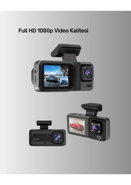 Bfs 360° Kapsama Sahip Full Hd Araç Kamerası 3’lü Kayıt Gece Görüşlü Dashcam indirimleri
