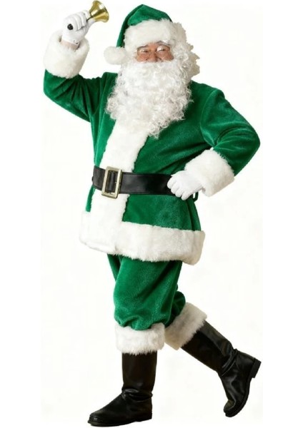Koyu Yeşil Noel Baba Kostümü Yetişkin fırsatları