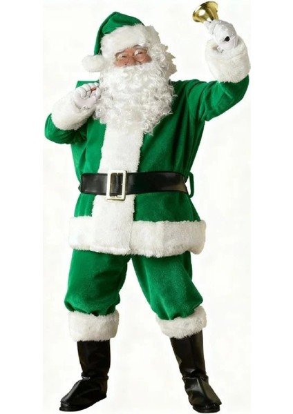 Koyu Yeşil Noel Baba Kostümü Yetişkin indirimleri